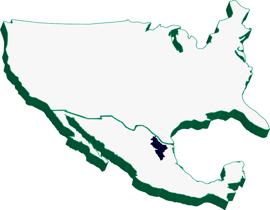 Map highlighting Nuevo León, Mexico within the United States and Mexico region